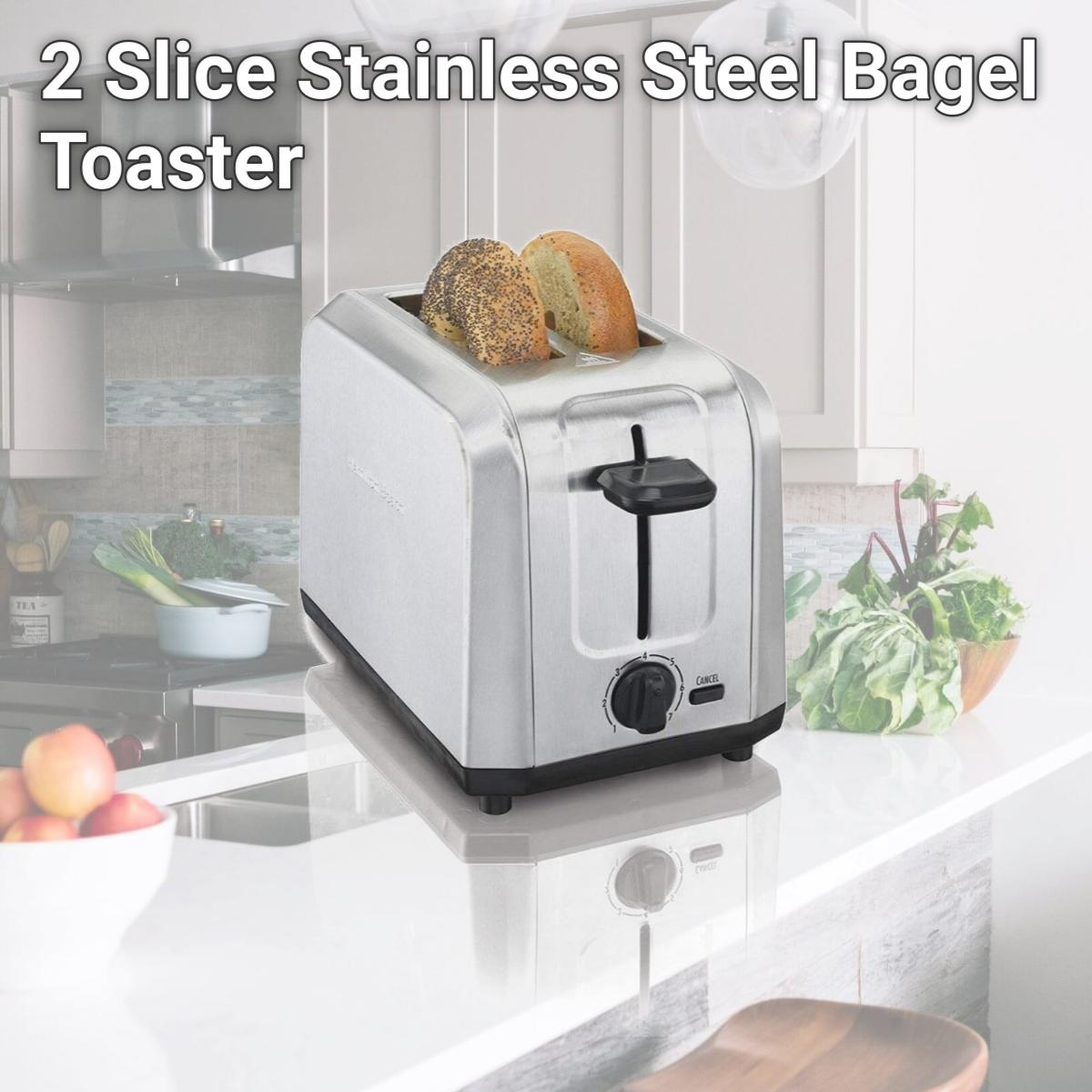 Picture of Hamilton Beach 251076 2 Slice Stainless Steel Bagel Toaster