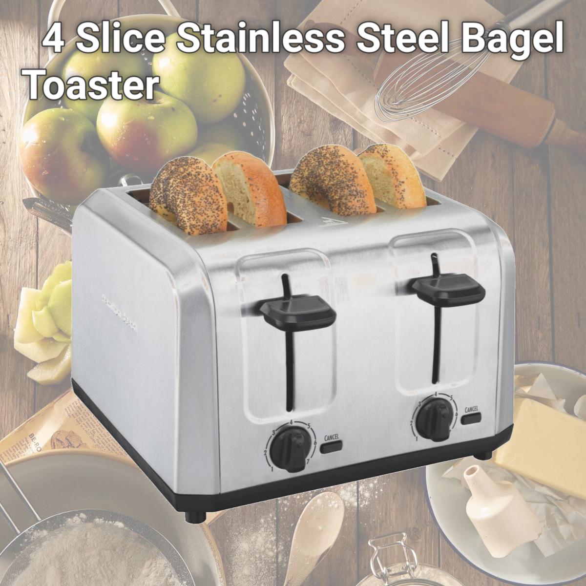 Picture of Hamilton Beach 251078 4 Slice Stainless Steel Bagel Toaster