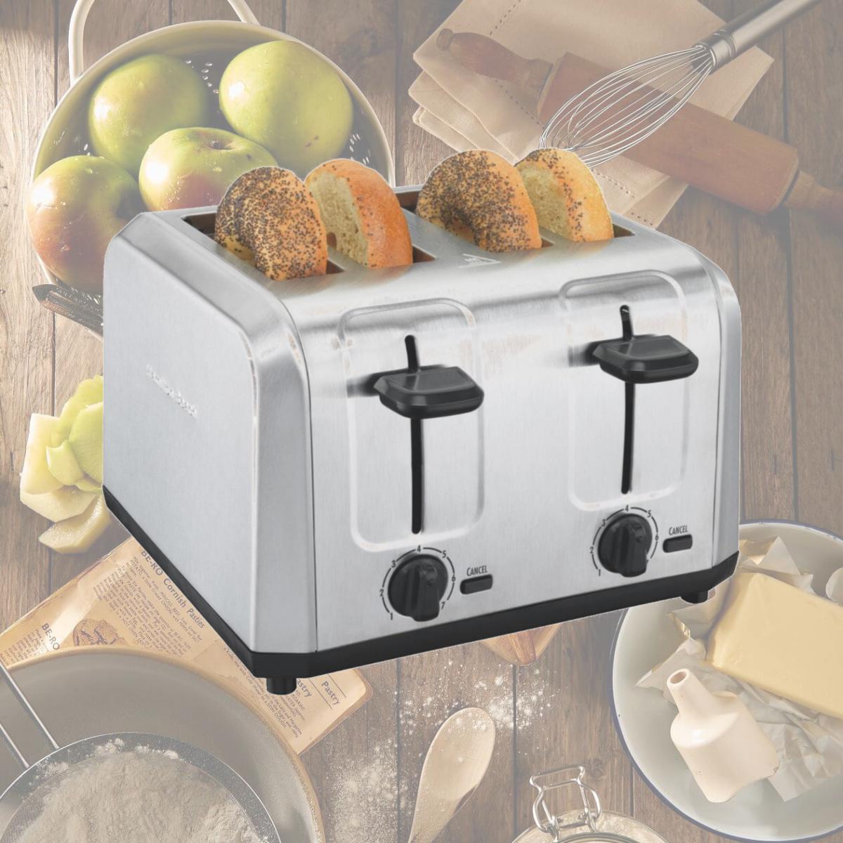 Picture of Hamilton Beach 251078 4 Slice Stainless Steel Bagel Toaster
