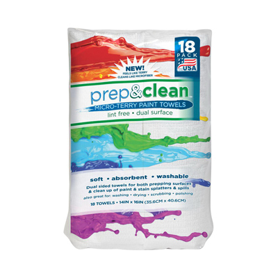 256764 14 X 16 In. Prep & Clean Micro Terry Paint Towels, Pack Of 18