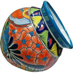 256573 8 In. Cuban Hand Painted Planter, Pack Of 2