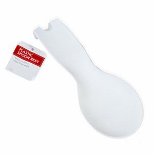 256330 Spoon Rest Plastic With Hang Tag, White