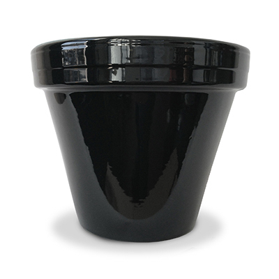 173743 8.5 x 7.5 in. Powder Coated Ceramic Standard Planter, Black - Pack of 10