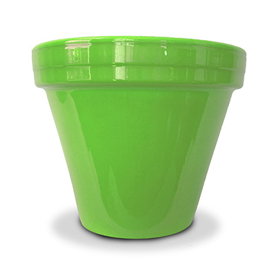 202241 4.5 X 3.75 In. Powder Coated Ceramic Standard Flower Pot, Bright Green - Pack Of 16