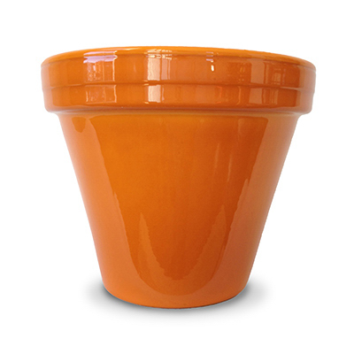 173728 4.5 X 3.75 In. Powder Coated Ceramic Standard Planter, Orange - Pack Of 16