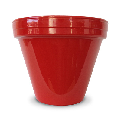 173729 4.5 X 3.75 In. Powder Coated Ceramic Standard Planter, Red - Pack Of 16