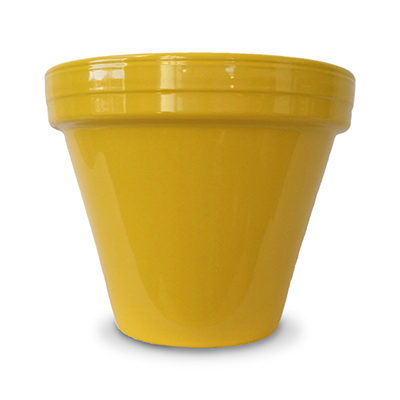 173730 4.5 X 3.75 In. Powder Coated Ceramic Standard Planter, Yellow - Pack Of 16
