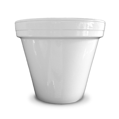 173731 4.5 X 3.75 In. Powder Coated Ceramic Standard Planter, White - Pack Of 16