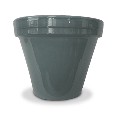 243297 8.5 X 7.5 In. Powder Coated Ceramic Standard Planter, Gray - Pack Of 10