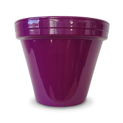 173727 4.5 X 3.75 In. Powder Coated Ceramic Standard Flower Pot, Violet - Pack Of 16