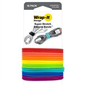 260125 Super Stretch Silicone Bands, Multi Color - Pack Of 16