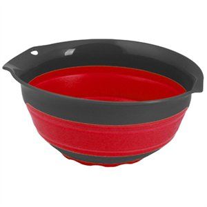 186837 3 Qt. Squish Collapsible Mixing Bowl, Red & Gray