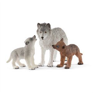255200 Mother Wolf With Pup, Assorted Color