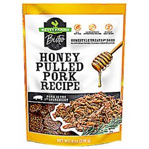 254265 8 Oz Betsy Farms Bistro Honey Pulled Pork Recipe Dog Treat