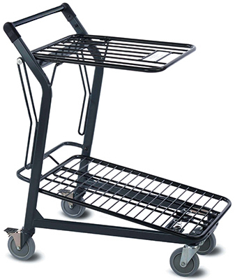 Ez-tote 580 Retractable Stocking & Customer Cart, Dark Gray
