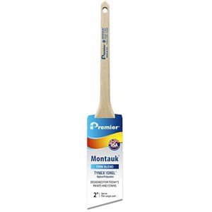 Premier Paint Roller 255481 2 In. Montauk Nylon & Polyester Blend Angle Sash Paint Brush With Thin Handle