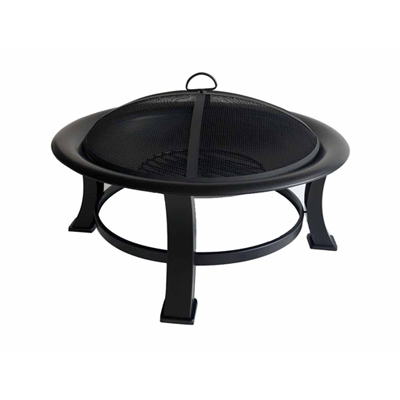 258744 30 In. Four Seasons Courtyard Wood Burning Fire Pit, Black