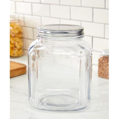 261947 1 Gal Glass Cracker Pantry Jar With Silver Twist Lid