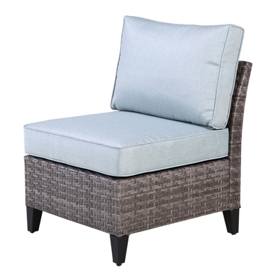 258926 Four Seasons Courtyard Serranova Aluminium Armless Chair, Light Gray - 29.53 X 24.80 X 29.13 In.