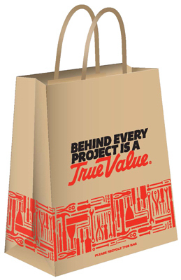 257351 True Value Large Paper Shopper Bag, Pack Of 250