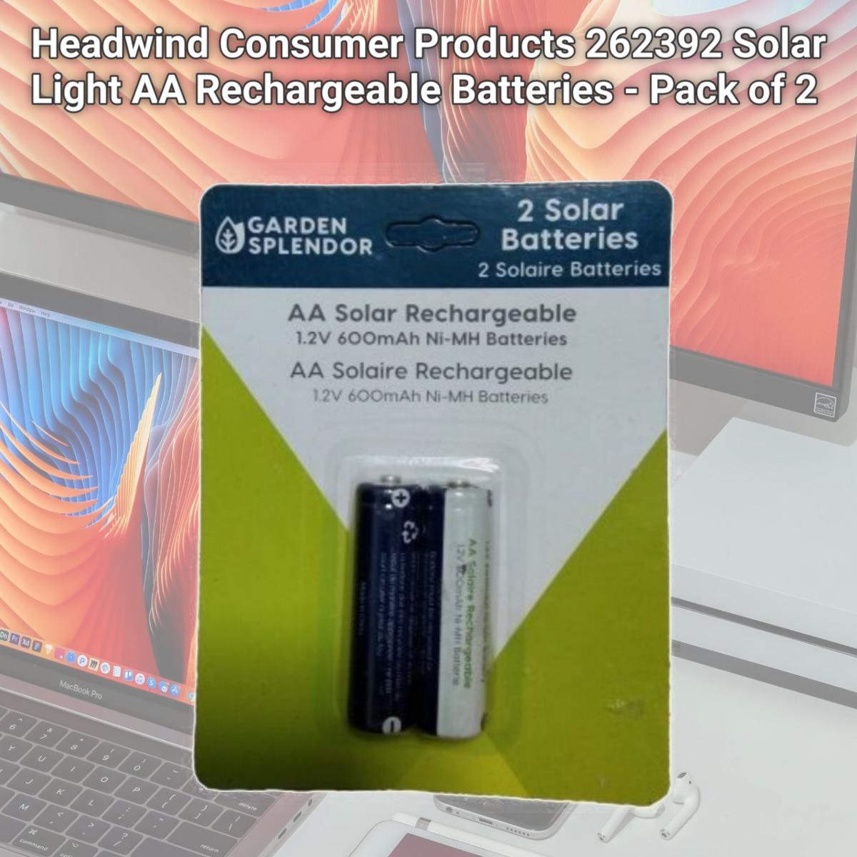 Picture of Headwind Consumer Products 262392 Solar Light AA Rechargeable Batteries - Pack of 2