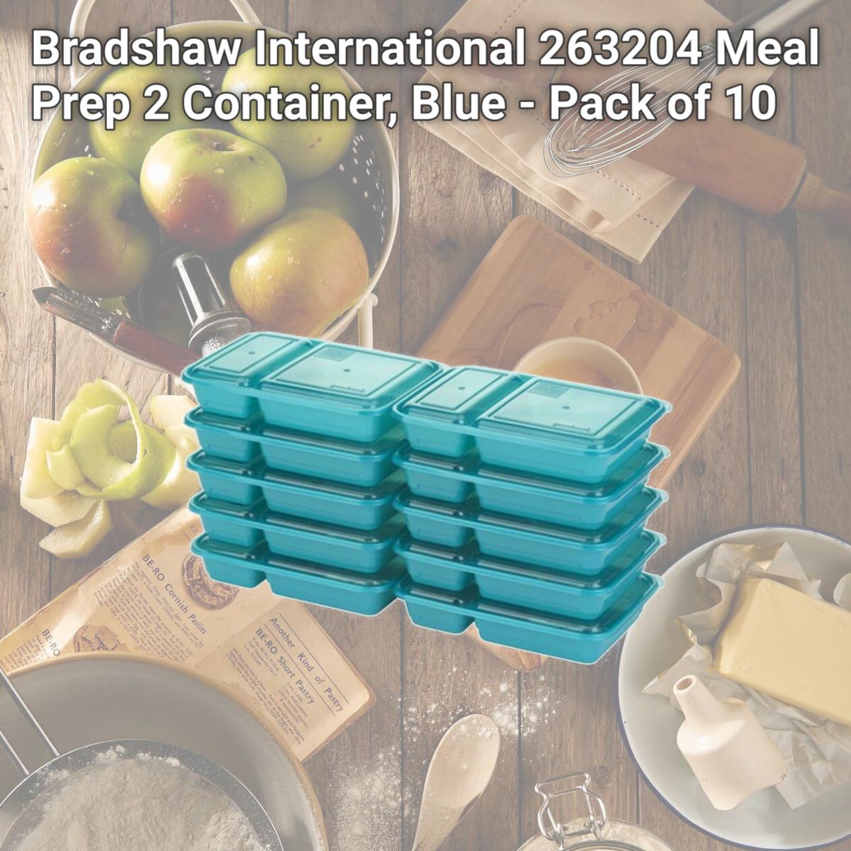 Picture of Bradshaw International 263204 Meal Prep 2 Container, Blue - Pack of 10