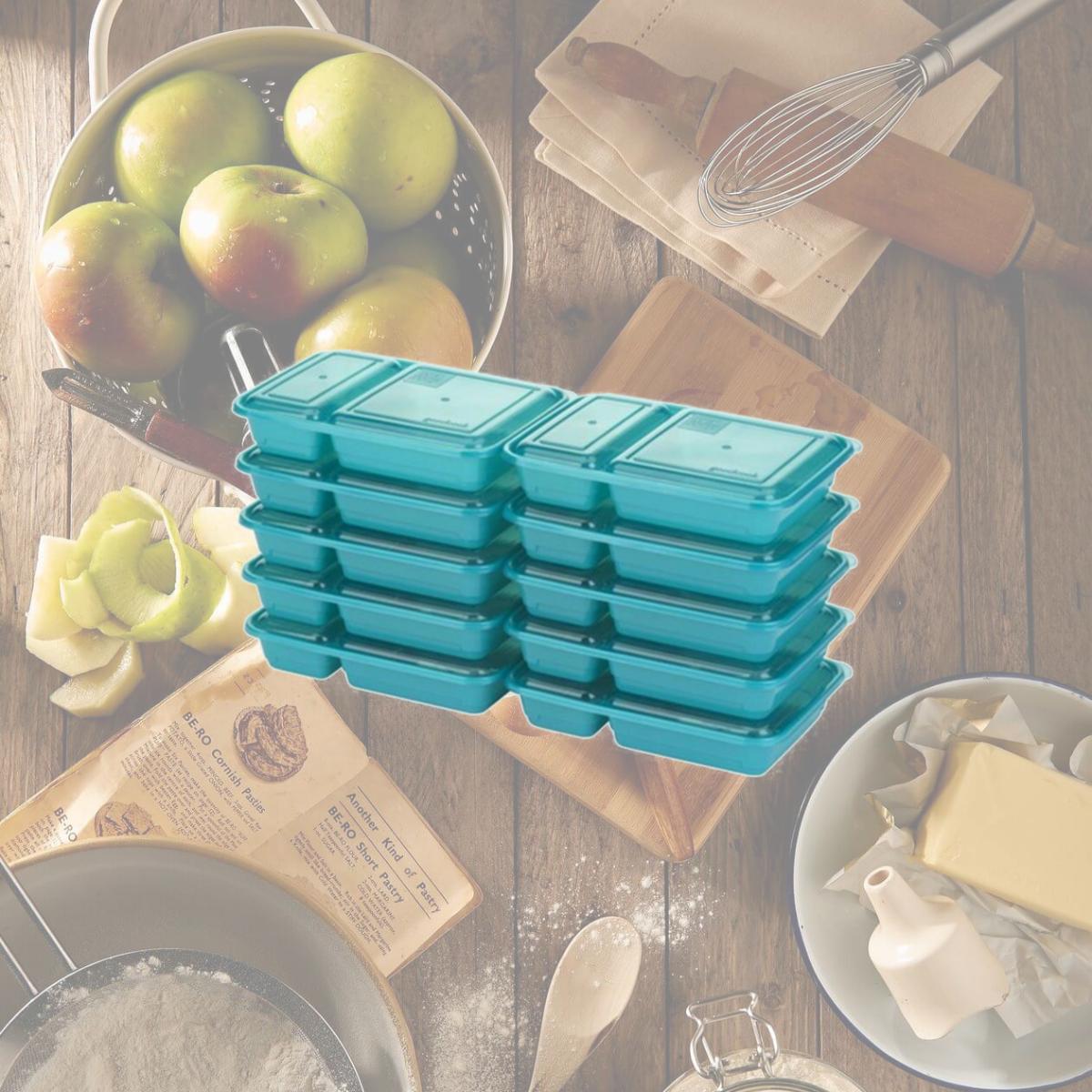 Picture of Bradshaw International 263204 Meal Prep 2 Container, Blue - Pack of 10