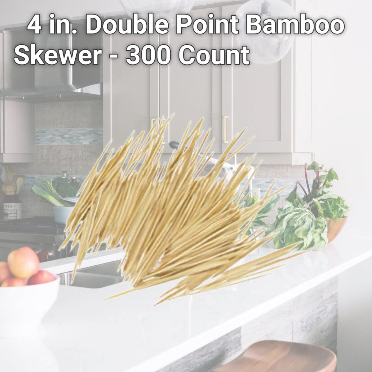 Picture of Bradshaw International 262604 4 in. Double Point Bamboo Skewer - 300 Count