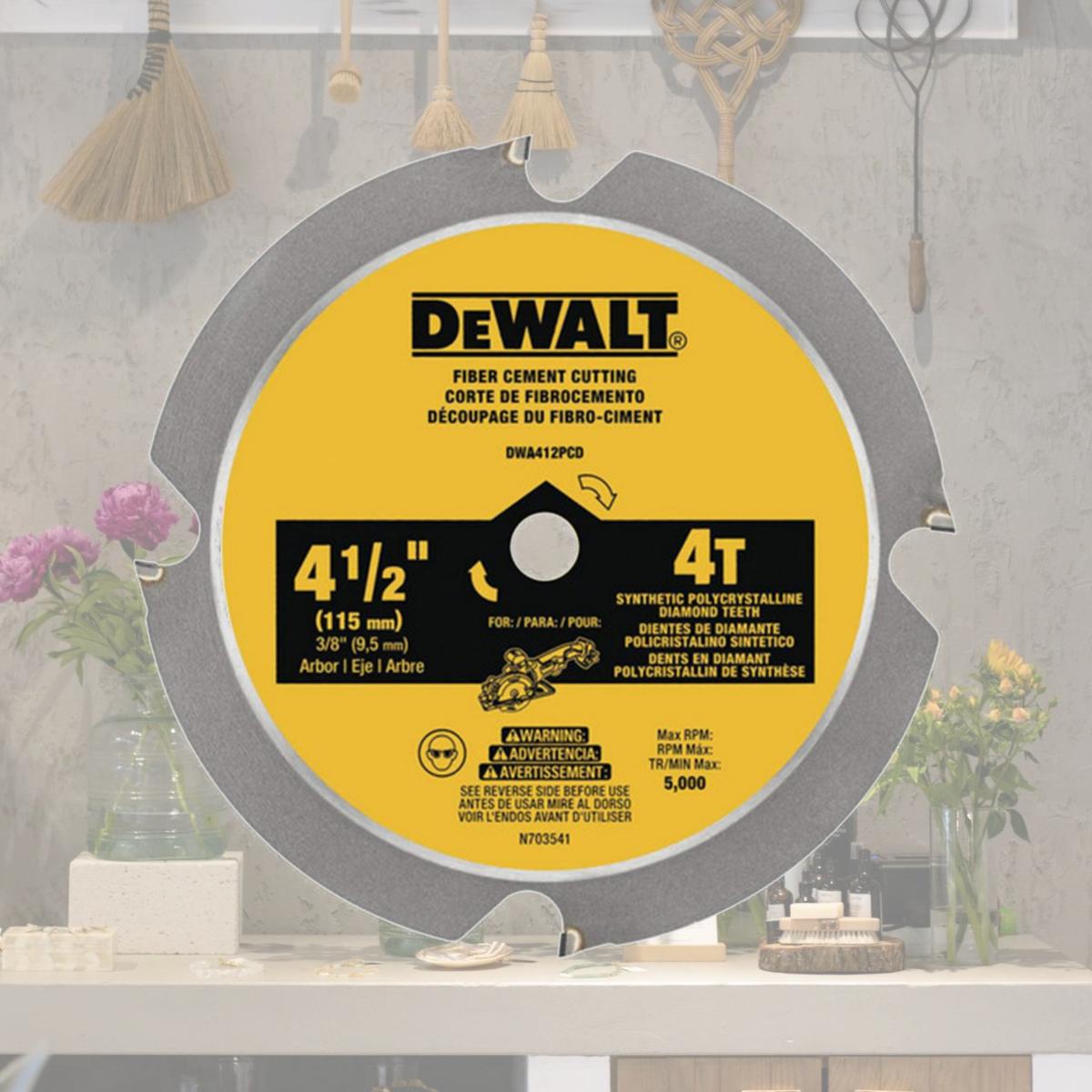 Picture of Dewalt Accessories 274292 4.5 in. 4 Teeth Fiber Cement Cutting Saw Blade