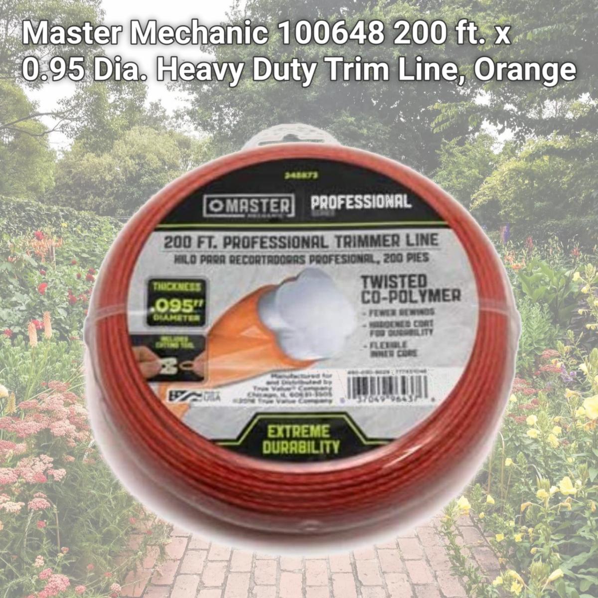 Picture of Master Mechanic 100648 200 ft. x 0.95 Dia. Heavy Duty Trim Line, Orange