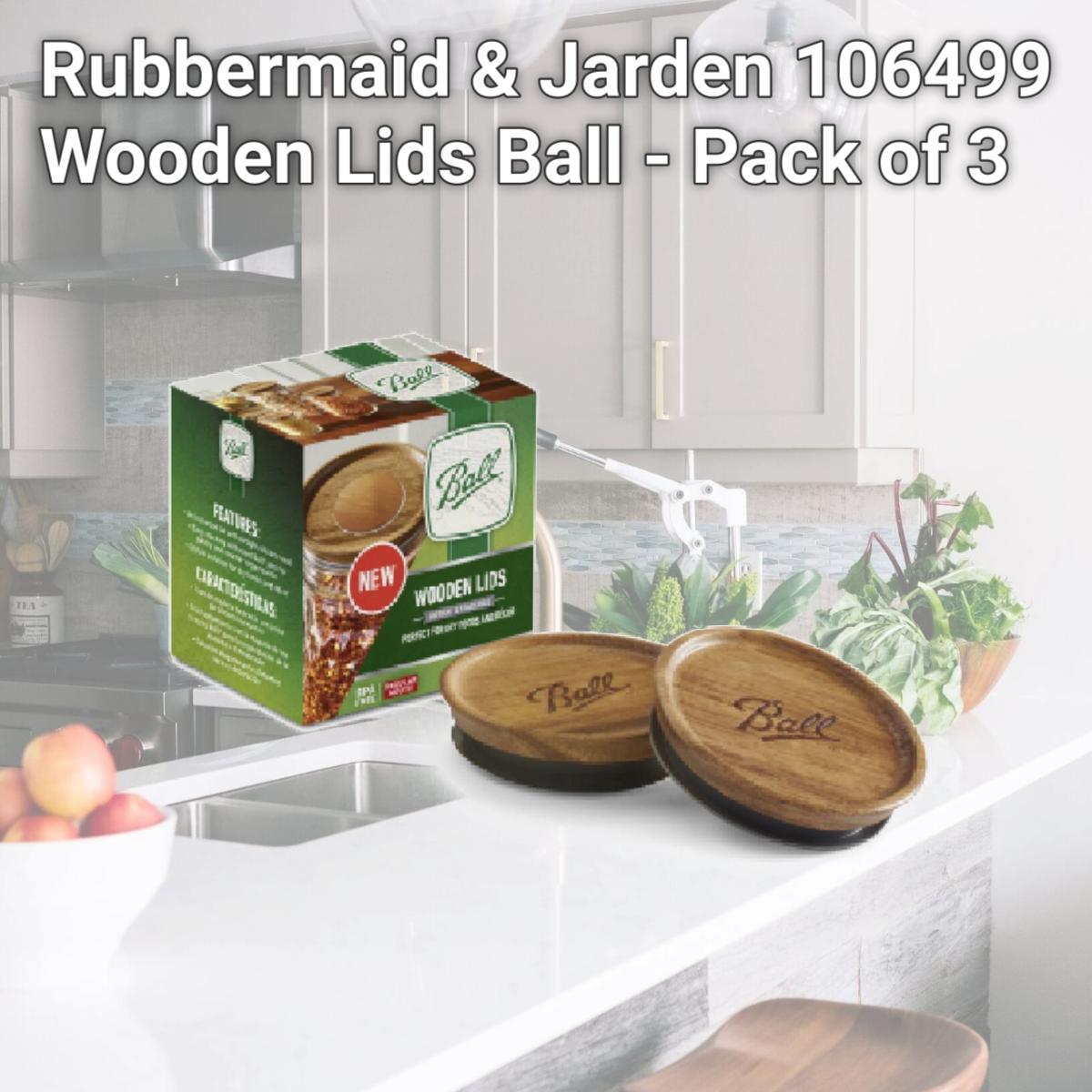 Picture of Rubbermaid & Jarden 106499 Wooden Lids Ball - Pack of 3