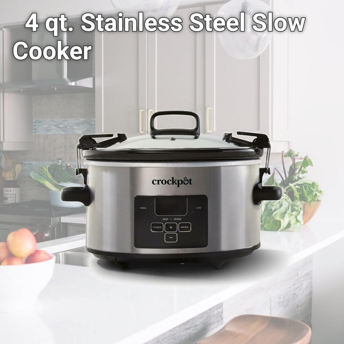 Picture of Newell Brands Distribution 110863 4 qt. Stainless Steel Slow Cooker