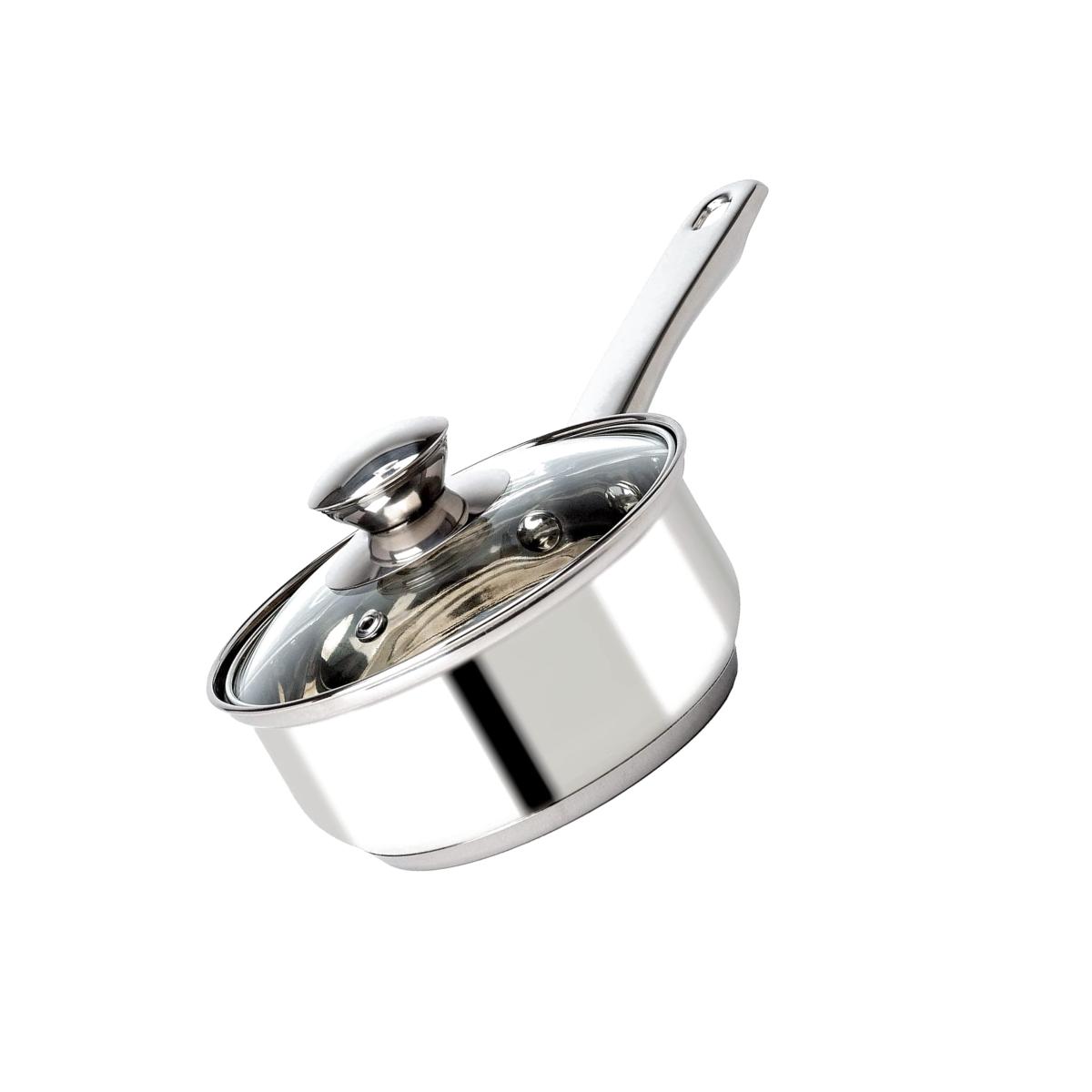 Picture of Epoca International 111423 1 qt. Stainless Steel Saucepan with Glass Lid, Silver