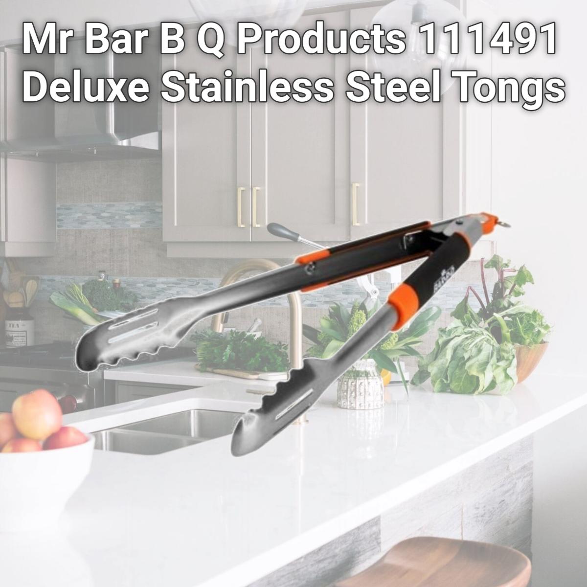 Picture of Mr Bar B Q Products 111491 Deluxe Stainless Steel Tongs