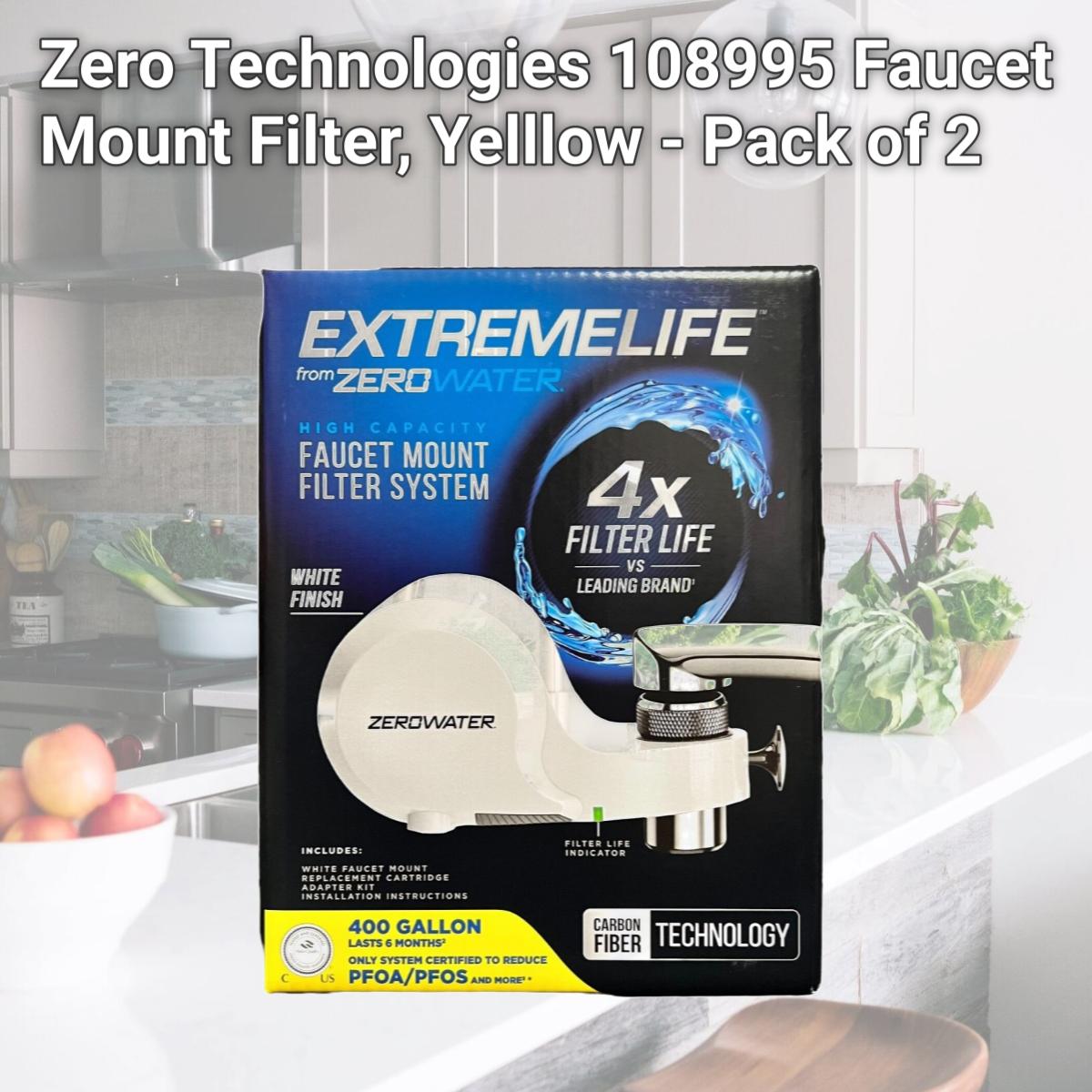 Picture of Zero Technologies 108995 Faucet Mount Filter, Yelllow - Pack of 2