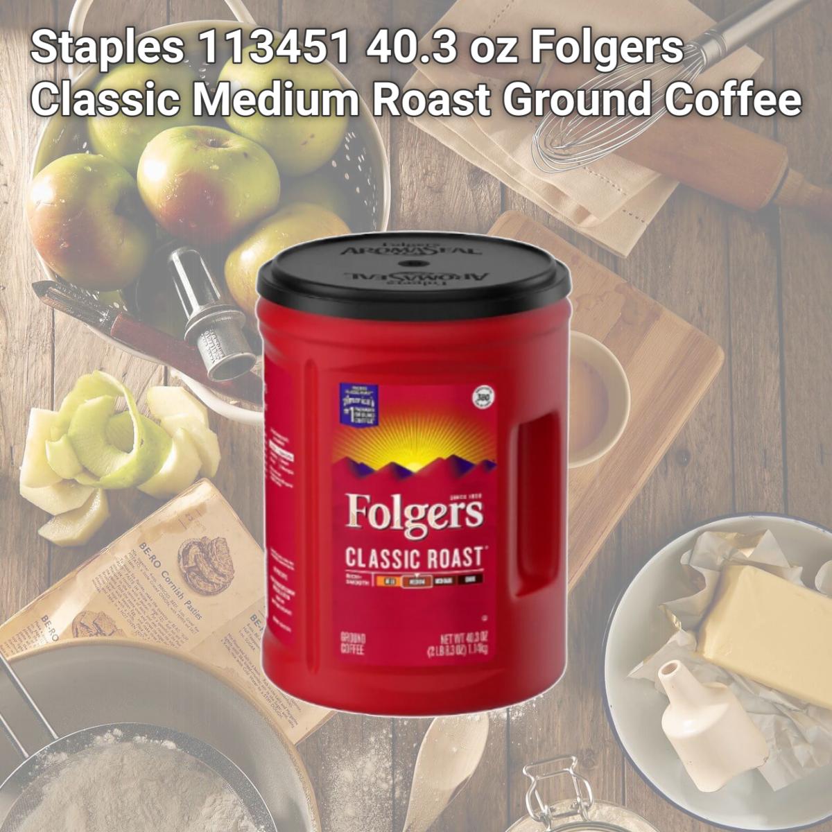 Picture of Staples 113451 40.3 oz Folgers Classic Medium Roast Ground Coffee