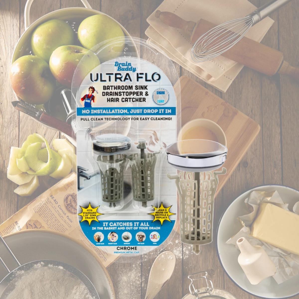 Picture of Brass Craft Service Parts 113976 Drain Buddy Ultra Flo Sink with Chrome Metal Cap Plus 1 Extra Basket