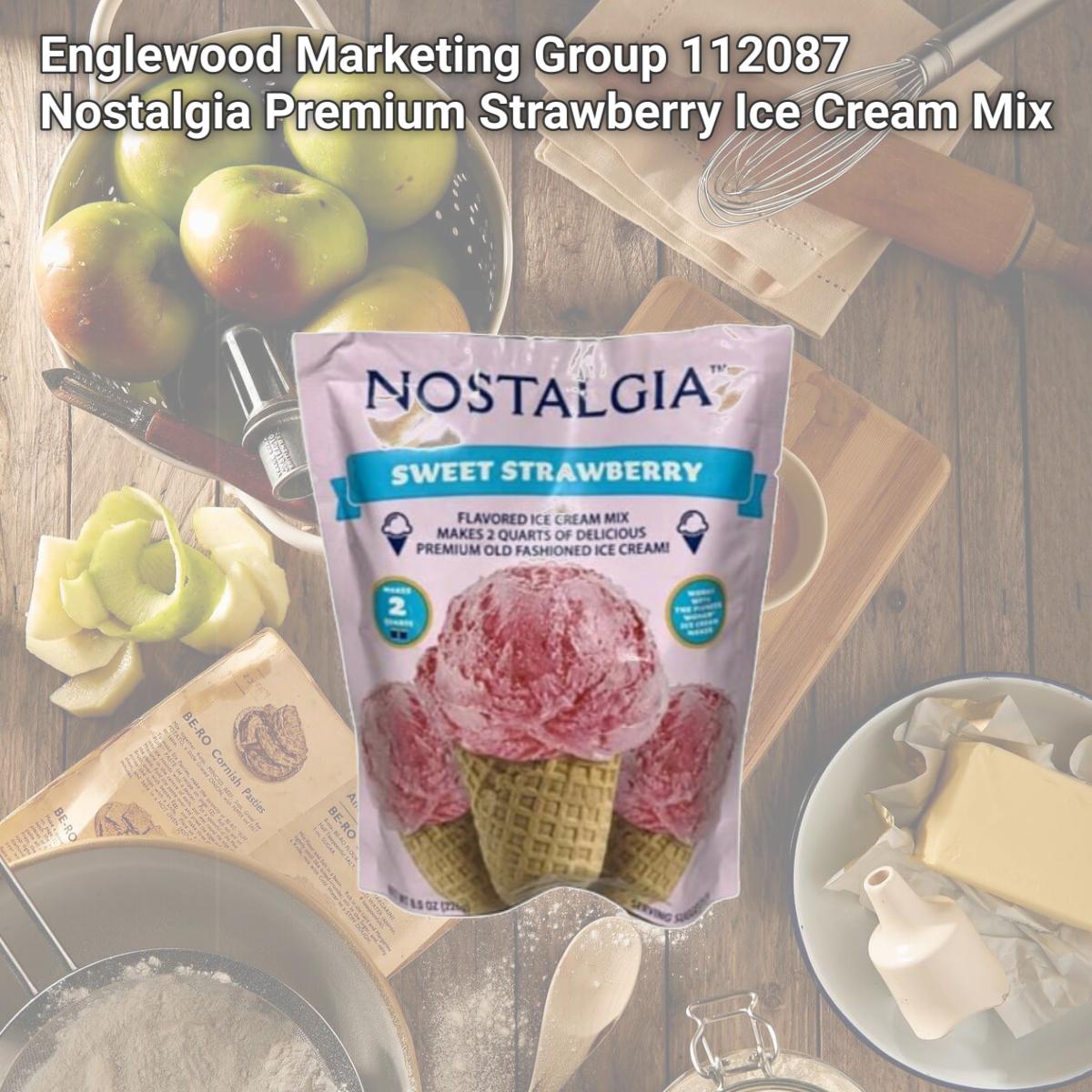 Picture of Englewood Marketing Group 112087 Nostalgia Premium Strawberry Ice Cream Mix
