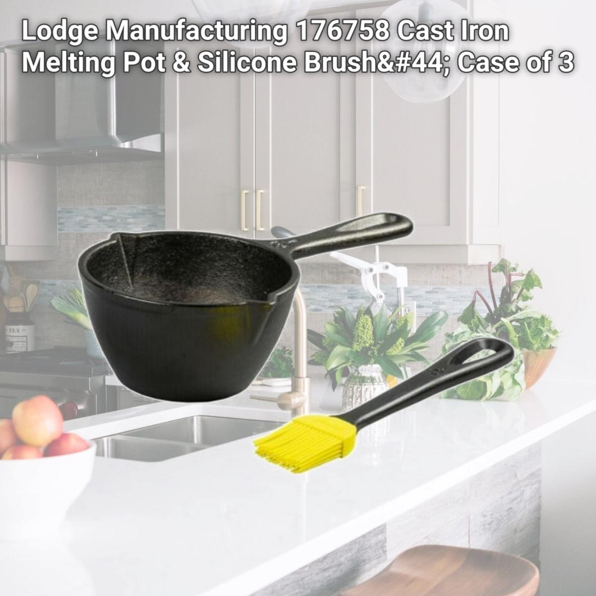 Picture of Lodge Manufacturing 176758 Cast Iron Melting Pot & Silicone Brush, Case of 3