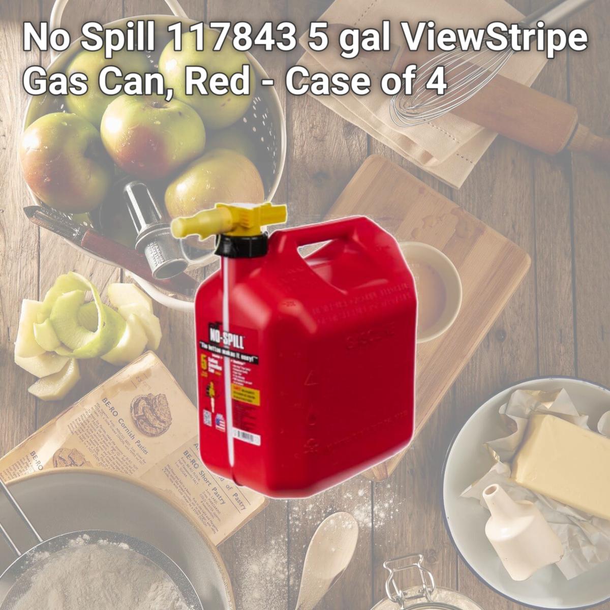 Picture of No Spill 117843 5 gal ViewStripe Gas Can, Red - Case of 4