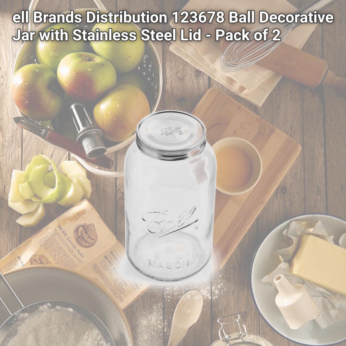 Picture of ell Brands Distribution 123678 Ball Decorative Jar with Stainless Steel Lid 