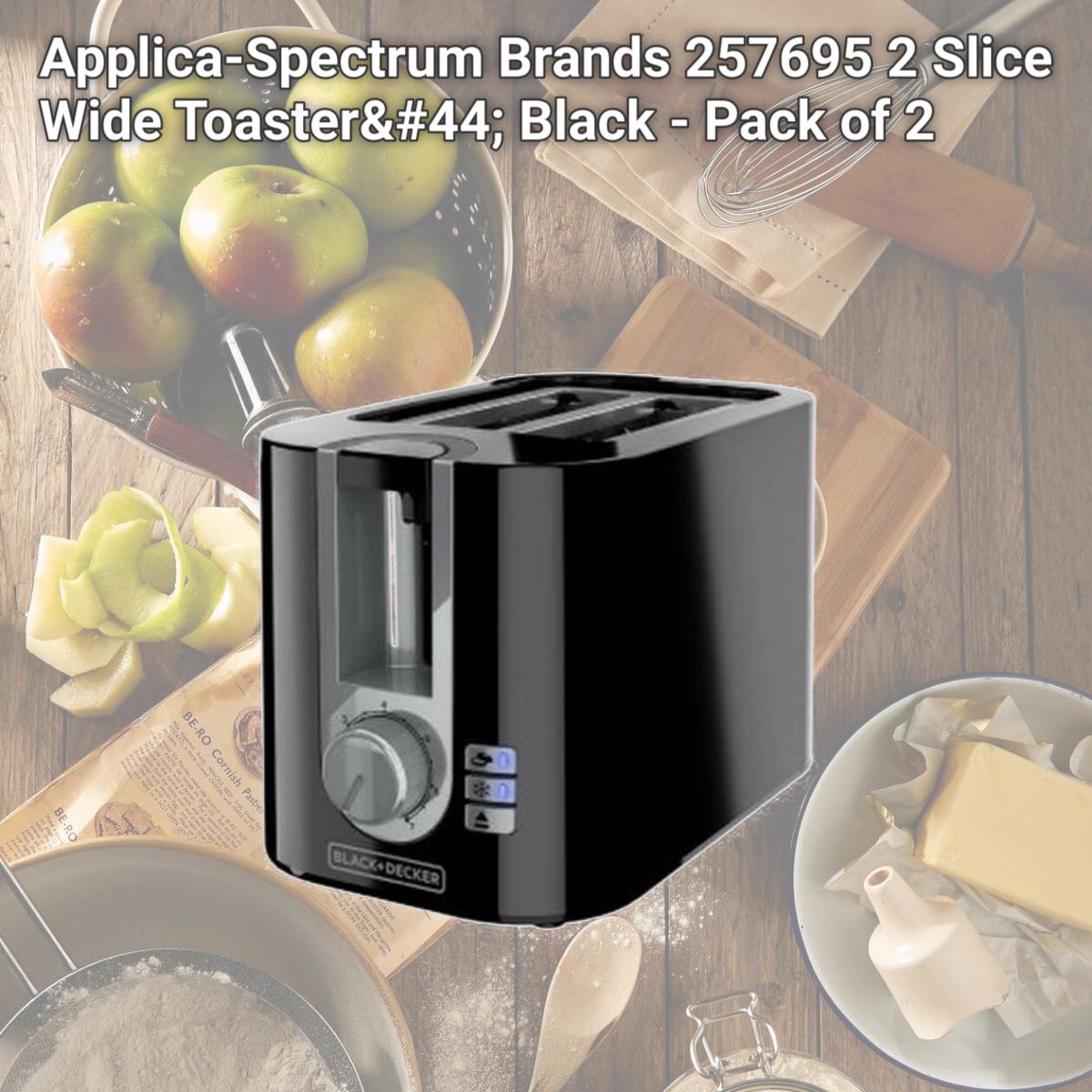 Picture of Applica-Spectrum Brands 257695 2 Slice Wide Toaster, Black - Pack of 2