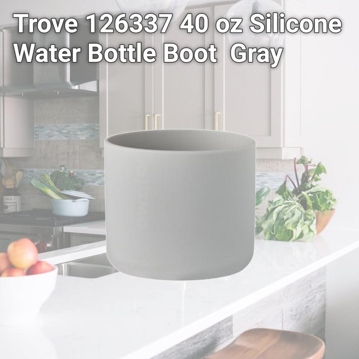 Picture of Trove 126337 40 oz Silicone Water Bottle Boot  Gray 