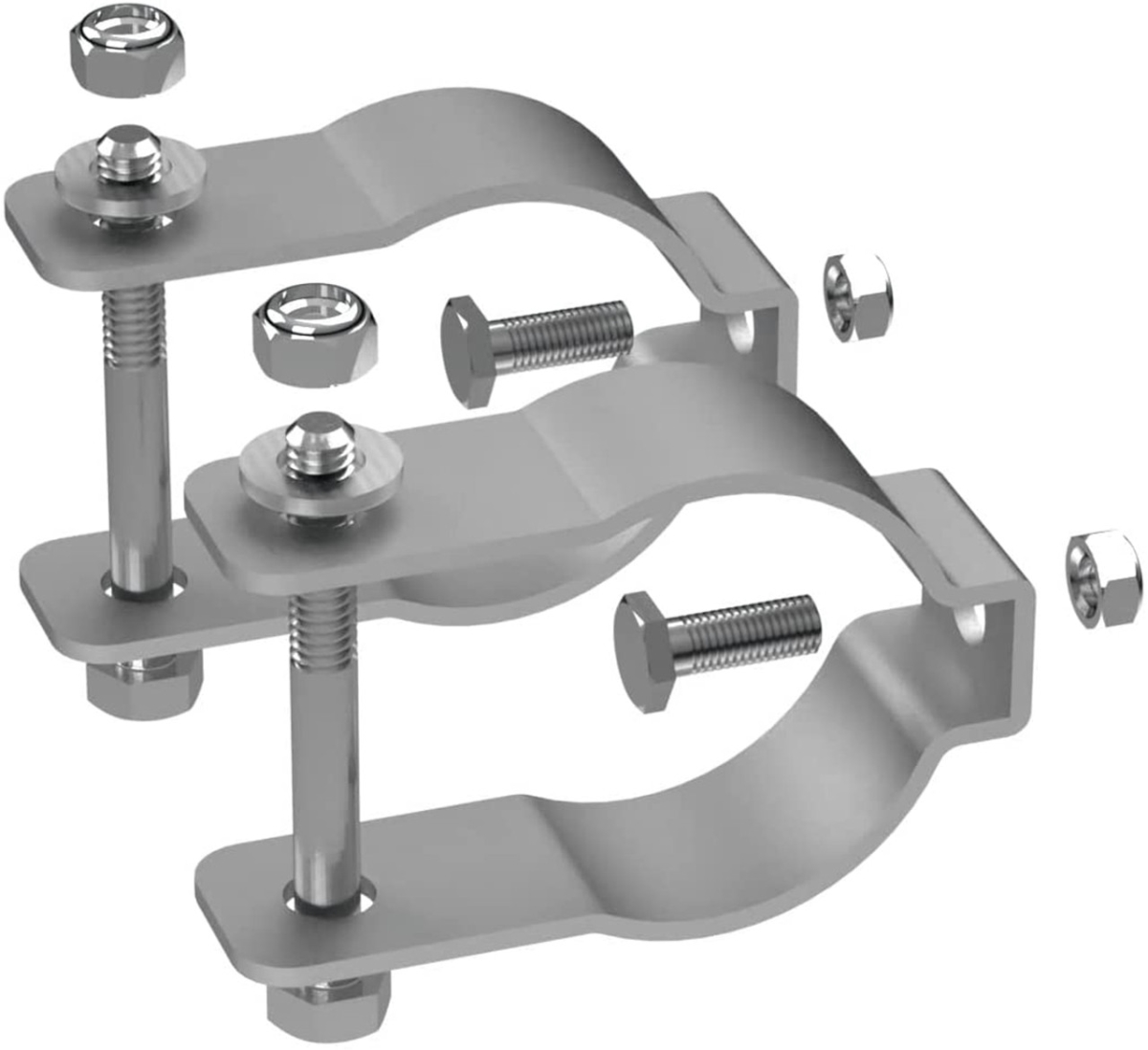 127630 Tube Gate Bracket Set, Silver