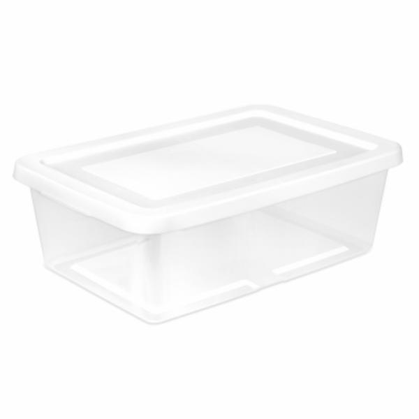Sterilite 152811 12 qt. Clear Storage Box with White Lid