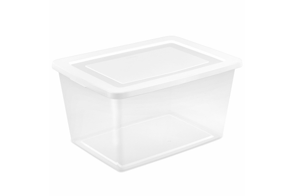 Sterilite 152813 58 qt. Storage Box with White Lid