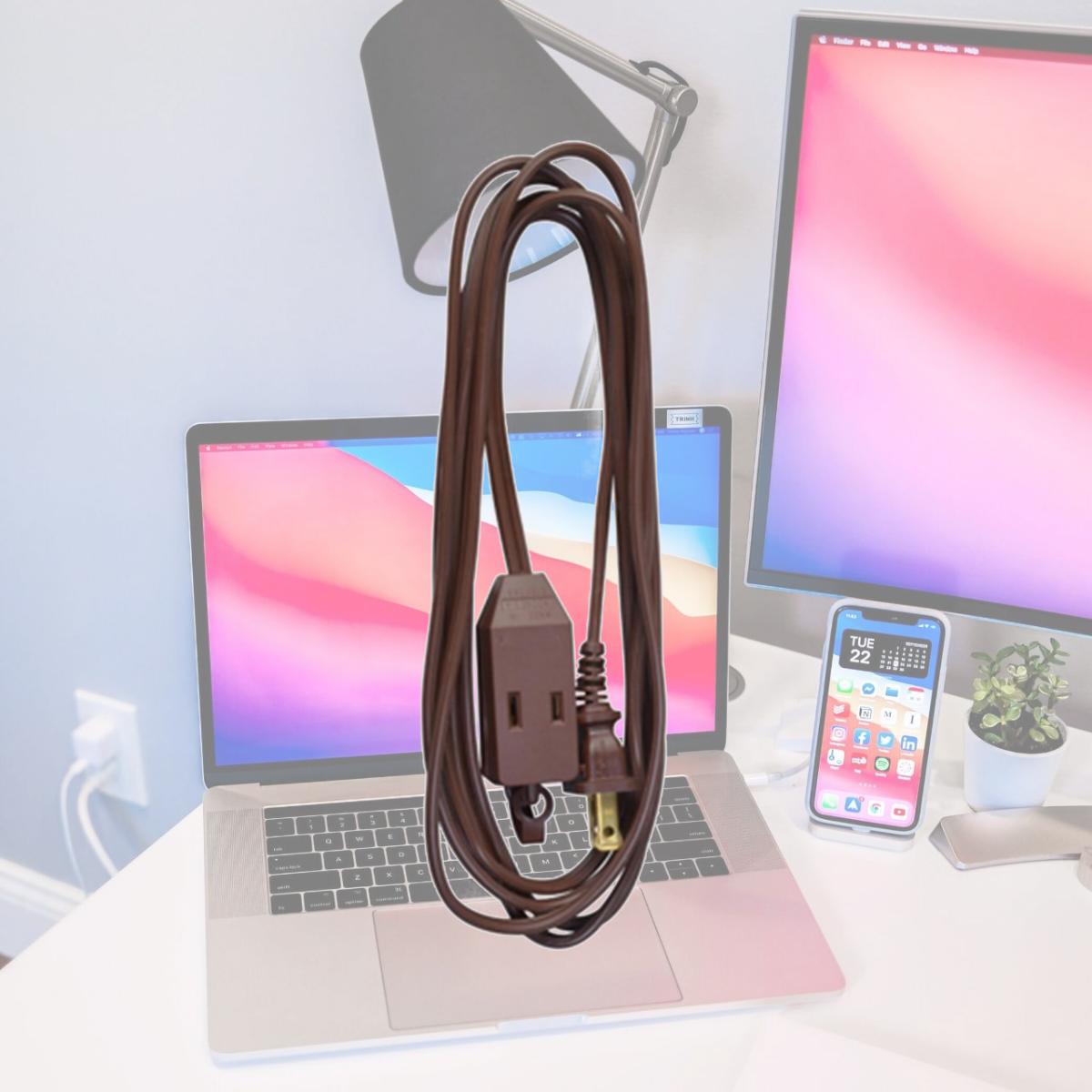 Picture of Master Electrician 09402ME 9 ft. Brown Polarized Cube Tap Extension Cord