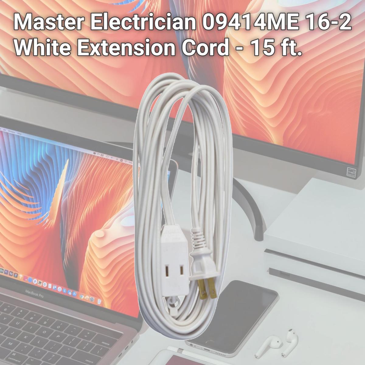 Picture of Master Electrician 09414ME 16-2 White Extension Cord - 15 ft.