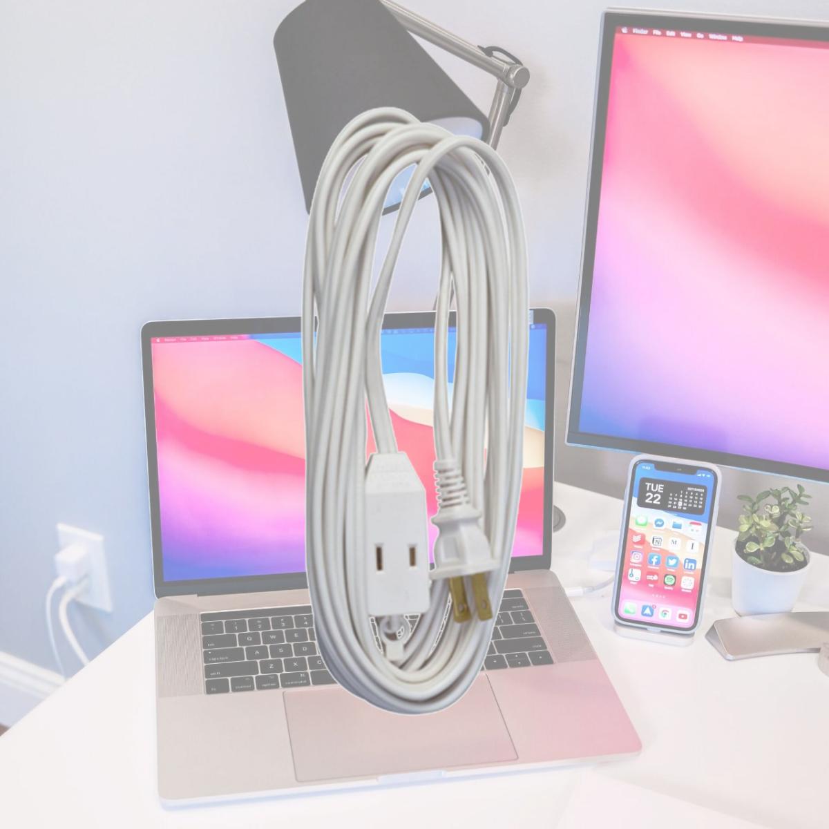 Picture of Master Electrician 09414ME 16-2 White Extension Cord - 15 ft.