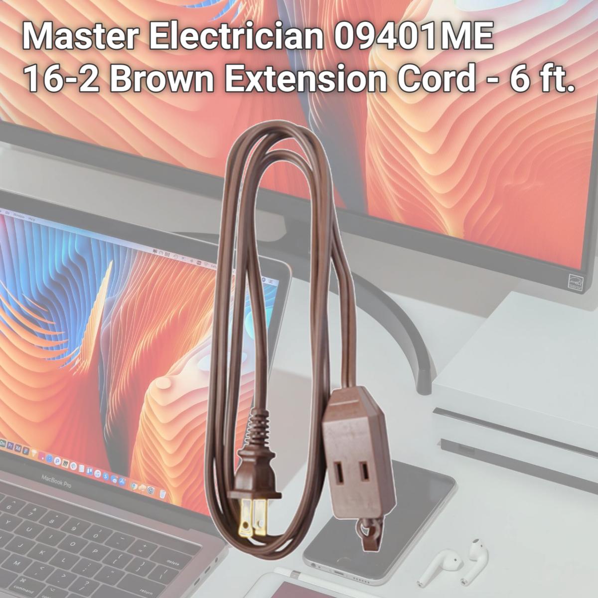 Picture of Master Electrician 09401ME 16-2 Brown Extension Cord - 6 ft.